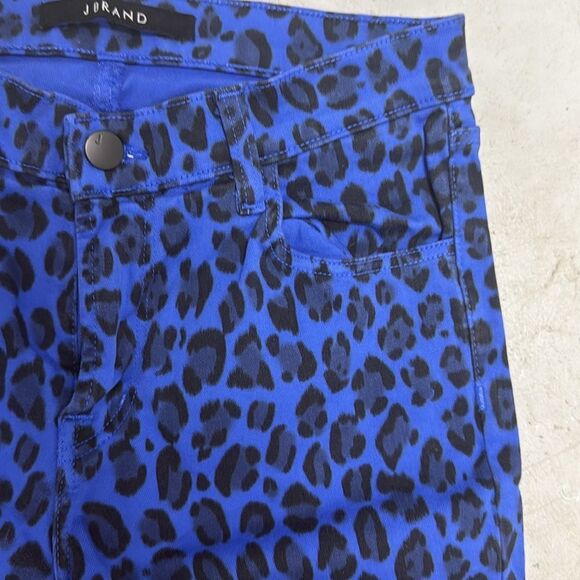 J Brand Vibrant Blue Animal Print Pants Size 27 - NWOT - Leopard Print Jeans - Picture 5 of 5